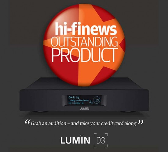 LUMIN D3 Streamer + DAC > Outstanding Product Award by HI-Fi News LUMIN D3 Streamer + DAC > Outstanding Product Award by HI-Fi News