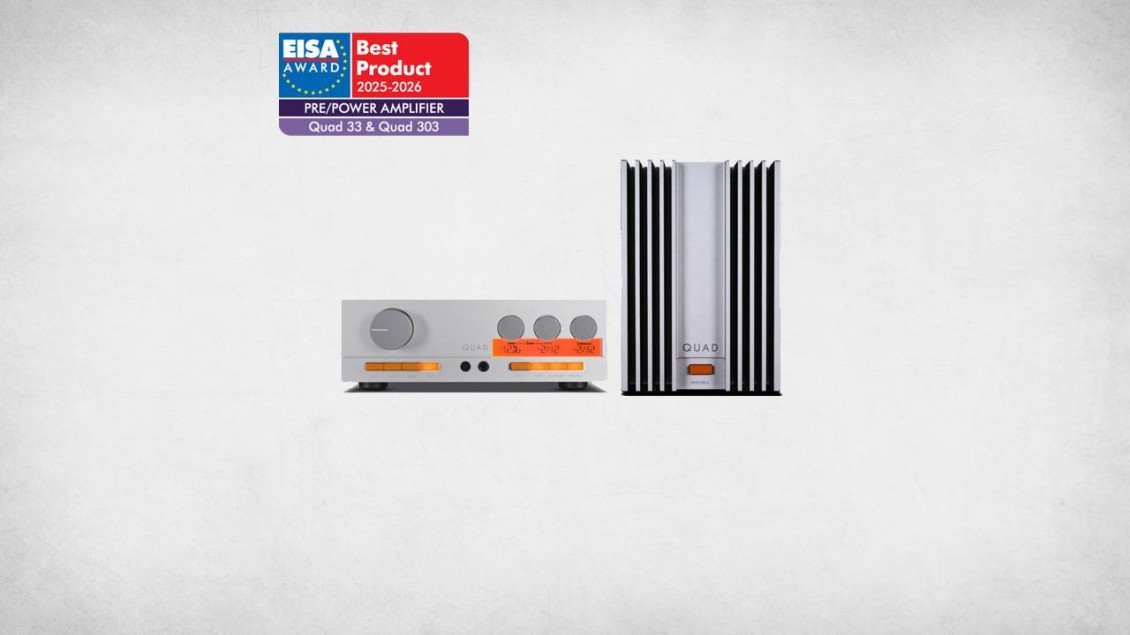 QUAD 33 PREDOJAČEVALNIK & QUAD 303 MOČNOSTNI OJAČEVALNIK > EISA NAGRADA 2025-2026