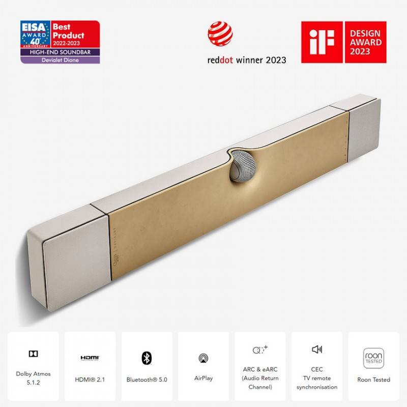 Center-DIONE MATT BLACK DIONE GOLD LEAF-Center, DEVIALET